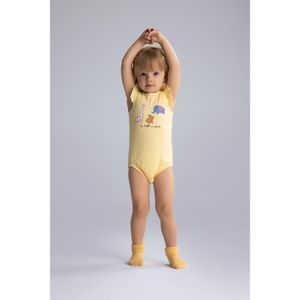 Defacto Crew Neck Animal Print Ribbed Cotton Short Sleeve Snap Button Bodysuit Baby Girl Newborn