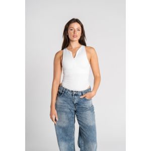 OUTDATED Zipper Bodysuit - White