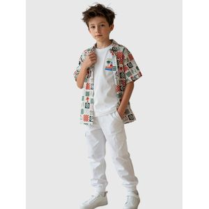 Kids Tropical Print Summer Shirt - Button-Down
