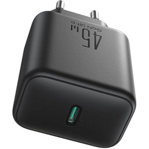 JOYROOM شاحن حائط  GaN بقوة 45 واط منفذ USB-C يدعم الشحن السريع 2.0 لسامسونج - أسود JR-TCG13EU