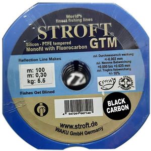 STROFT Fishing Line Invisible STROFT80% fluorocarbon  made in Germany 100 meter Size 30 BLACK Carbon