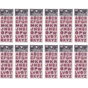 3A مجموعة ملصقات فوم حروف إنجليزية تعليمية مكونة من 12 قطعة للأطفال - وردي 2440-11-3--5088-Pink6