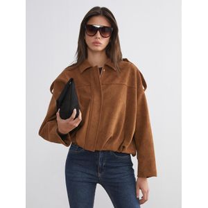 LC Waikiki Oversize Women's Suede Look Bomber Jacket