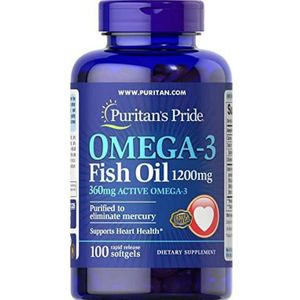 Puritan'S Pride Omega-3 Fish Oil 1200 mg Supports Heart Health and Healthy Circulation 100 Softgels