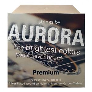Aurora Premium Arabic Oud String Set Lute Aoud Strings Replacement Turkish Made Silver Plated Nylon & Carbon Trebles DO-DO Tuning - Medium Tension - 11 Strings