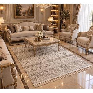 سجادة حبيبة تركي برسمة عربي وشرشيب ضفائر مقاس 160*220 200*280 240*325 ألوان متعددة خامة هيتست
