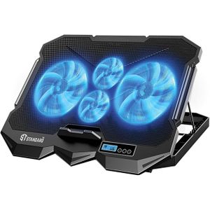 Standard ICE-04 Plus Gaming Cooling Pad – LED Super Cooling – Custom Gaming Design – LCD Display & Quick Control – Black