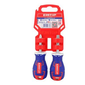 Emtop Two-piece short screwdriver set (standard + Phillips)
