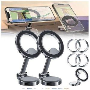 Magnetic holder - installation of a full metal car for safe dashboard, strong grip, rotation, global compatibility of smartphones