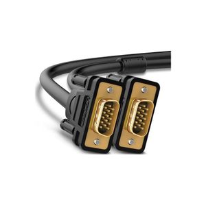 Ugreen كابل شاشة VGA يوجرين عالي الجودة بطول 3 أمتار، كابل فيديو SVGA HD15 ذكر إلى ذكر يدعم دقة 1080P Full HD مع نواة فيريت وموصلات مطلية بالذهب لأجهزة الكمبيوتر، اللاب توب، الشاشات، وأجهزة العرض والبروجكتر