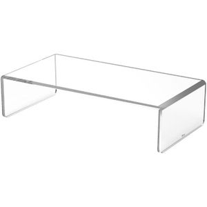 BEST MEDIA Monta Monitor Stand, Acrylic Computer Screen Riser, Universal Shelf Organizer 40 x 20 x 10 cm, for PC, Laptop, Mac, Home, Office - Transparent