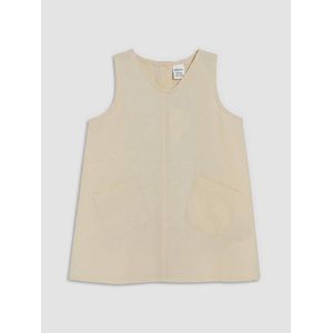 LC Waikiki V Neck Pocketed Baby Girl's Poplin Dress