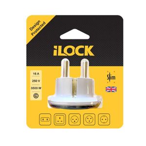 iLOCK Slim Multi-Socket Plug Adapter - 16A / 250V / 3500W - White