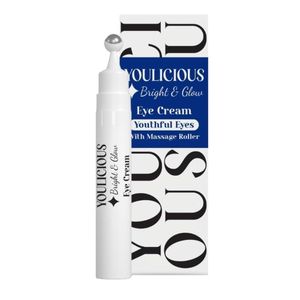 YOULICIOUS Bright & Glow Eye Cream Youthful Eyes With Massage Roller 15 ml