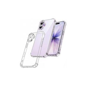 جراب متوافق مع آيفون 17، جراب شفاف صلب من البولي كربونات، مقاوم للخدش والصدمات، مع حافة من مادة TPU المرنة والشفافة.