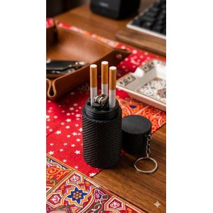 3-in-1 Cigarette Holder Medal - Black, Practical and Stylish Design, Compact Size