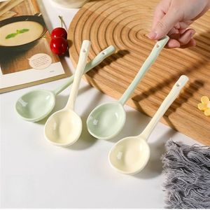 Pastel Porcelain Spoon Set 4 Pieces Long Handle