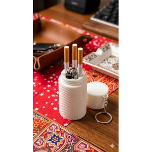 3-in-1 Cigarette Holder Medal - White, Practical and Stylish Design, Compact Size