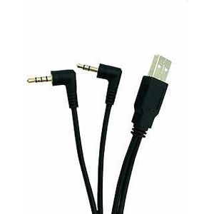 Keendex 2 in 1 cable, usb 2.0 to aux, 1 meter - black