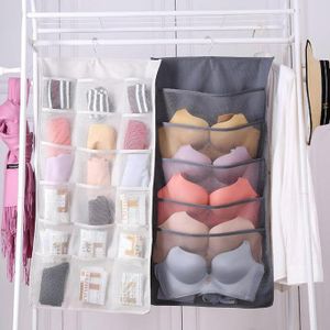 منظم الخزانة المثالي المعلق: تصميم مزدوج الجوانب للصدريات والملابس الداخلية والجوارب والمزيد - جيوب شبكية قابلة للطي وتوفير في المساحة مع 15 حقيبة تخزين فردية
