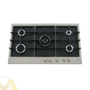 Kitchen Line Flat Oyster 5 Eye Gas 90 cm Grid Iron Huffy Duty Stainless Steel ZP.OY5020