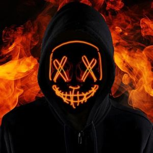Halloween Masks, Horror LED Mask, Light Up Mask, Scary Masks with 3 Lighting Modes, Rave Face Masks Costume for Kids Men Women Halloween Christmas Carnival Festival Cosplay Party