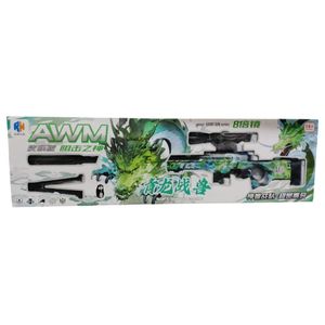 SOFT  Shoot Green Dragon Theme AWM Sniper Rifle with Lights & Sounds - 868-4