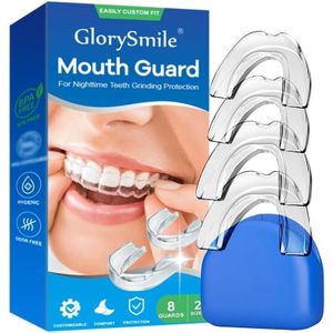 Night Dental Guard, 4 Pack Multiple Sizes to Protect Teeth from Night Grinding – BPA Free, Convenient, Customizable, Odorproof, with Travel Storage Case