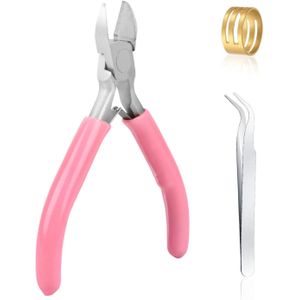 مجموعة كماشة مجوهرات، كماشة إبرة، كماشة طويلة الأنف، كماشة سلسلة، قاطعة أسلاك، أدوات حرفية لكماشة المجوهرات، للخرز والمجوهرات والقلائد والإصلاح (مائلة - قطعة واحدة)