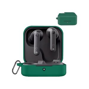 متوافق مع غطاء حماية سماعات Nothing CMF Buds 2A، غطاء حماية من السيليكون الناعم المقاوم للصدمات، سماعات أذن لاسلكية مزودة بحلقة تعليق، مؤشر LED أمامي مرئي (أخضر).