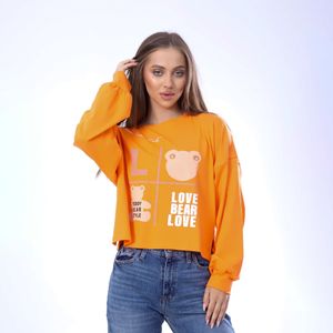 Bebo تي شيرت نسائي بأكمام طويلة مزخرفة - بيبو