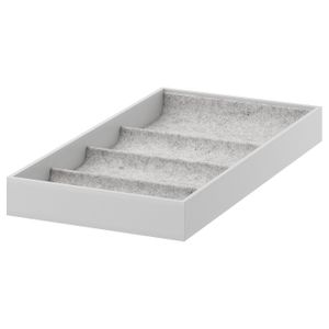 Insert with 4 compartments KOMPLEMENT felt insert, grey, rectangular, with multiple compartments for organising accessories.