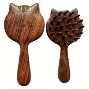 مشط تدليك خشب صلب ساحر - وسادة هوائية لفروة الرأس وتخفيف نقاط الطاقة للنساء