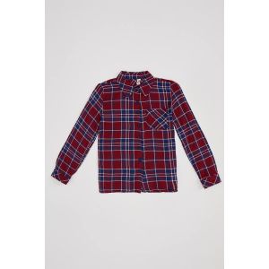 Defacto Girl Regular Fit Long Sleeve Shirt - Red