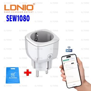 Ldnio مقبس طاقة ذكي مزود بتقنية واي فاي موديل SEW1080، بوابة بلوتوث، اتصال ذكي، تحكم عن بعد عبر الواي فاي + شنطة EL-TERND