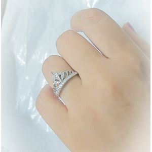 خاتم فضه ايطالي 925 تاج مرصع