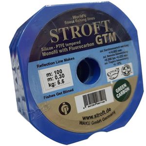 STROFT Fishing Line Invisible STROFT80% fluorocarbon made in Germany 200 meter continuous Size 30 Green Carbon