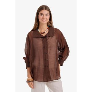 Carina Sheer Double-Breasted Shirt