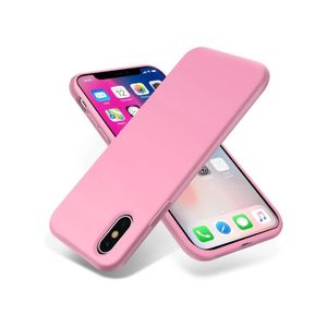 متوافق مع جراب iPhone Xs Max مقاس 6.5 بوصة، جراب نحيف من السيليكون السائل، 4 طبقات من المطاط الهلامي الناعم، جراب حماية للهاتف مقاوم للصدمات مع بطانة من الألياف الدقيقة المضادة للخدش (وردي فاتح)
