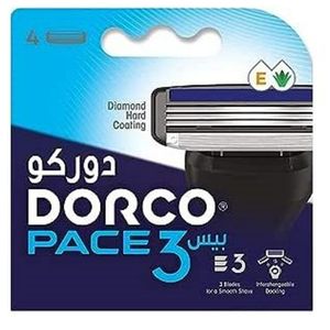 Dorco غيار أمواس PACE 3  سيستم - 4 غيار