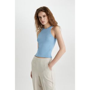 Defacto Fitted Halter Neck Basic Knit Tank Top
