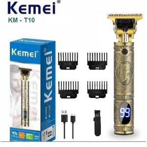 Kemei ماكينة حلاقة فرعونية كيمي مع شاشة ديجيتال معدن قابلة للشحن KM-T9