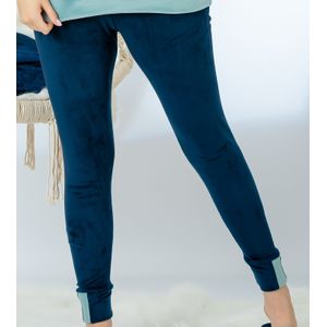 Women's Blue Velvet Leggings