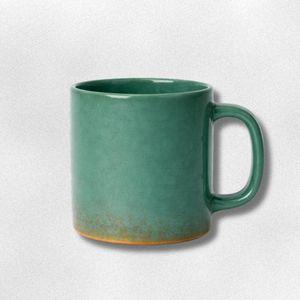 Handmade pottery mug-dark green