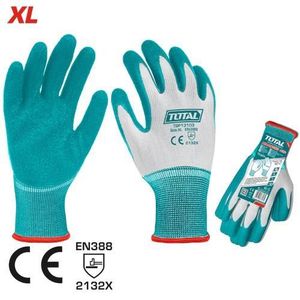 TOTAL Polyester-lined latex gloves