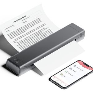 M08F Bluetooth Mobile Portable Printer - A4 Wireless No-Ink Travel Printer for Android & iOS