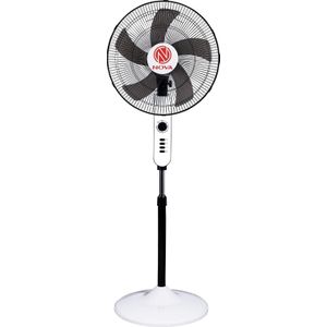 Nova 18-Inch Stand Fan, 5 Blades, 3 Speeds, 100% Copper Motor, 90° Oscillation, Adjustable Height, 65W, White – NSF18-3S