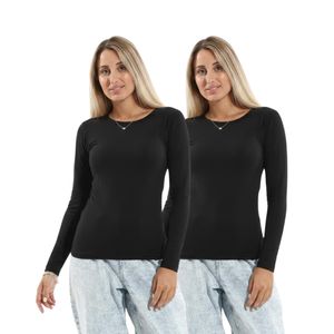 Cottonil قطونيل باك يحتوي علي 2 بدي كم قطن اندرشيرت حريمي اسود