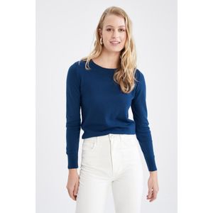 Defacto Woman Regular Fit Pullover - INDIGO