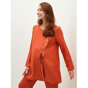 LC Waikiki Crew Neck Sequined Long Sleeve Viscose Maternity Tunic